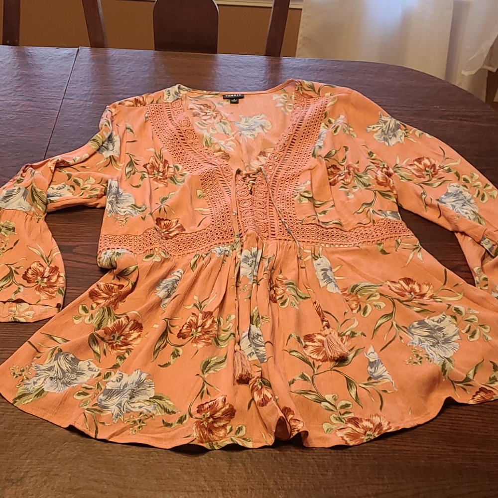 1XL torrid pink tunic with tassles